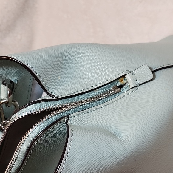 NWOT Michael Kors Benning Mint Leather Satchel W/ Wallet - Picture 16 of 16